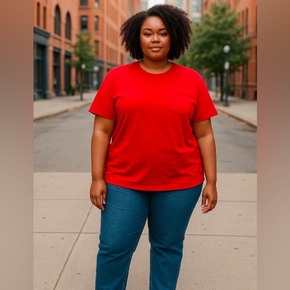 Style & Co. Red Short Sleeve Tee